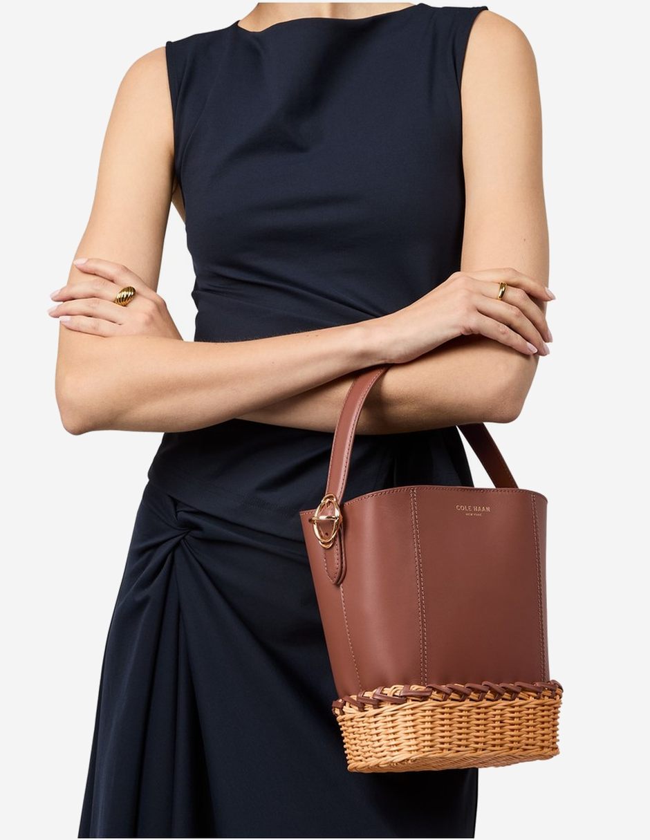 Bolsa Bucket de piel para mujer 6