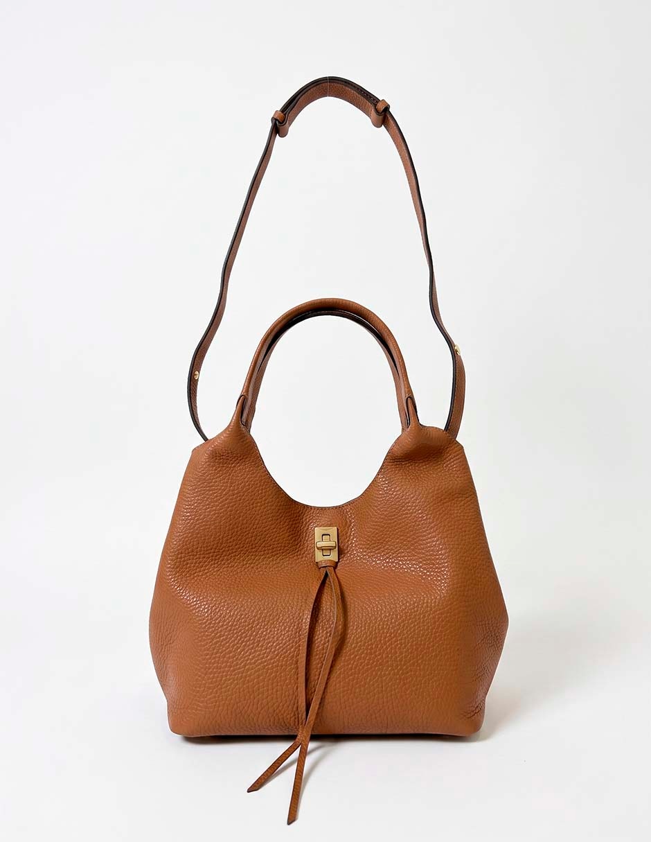 Bolsa satchel de piel para mujer