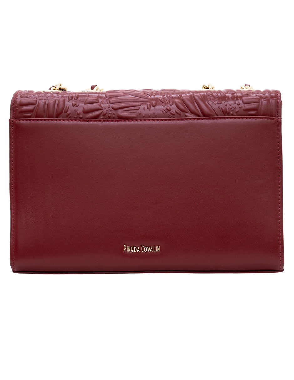 Bolsa crossbody Grabado Mariposa de piel para mujer 3