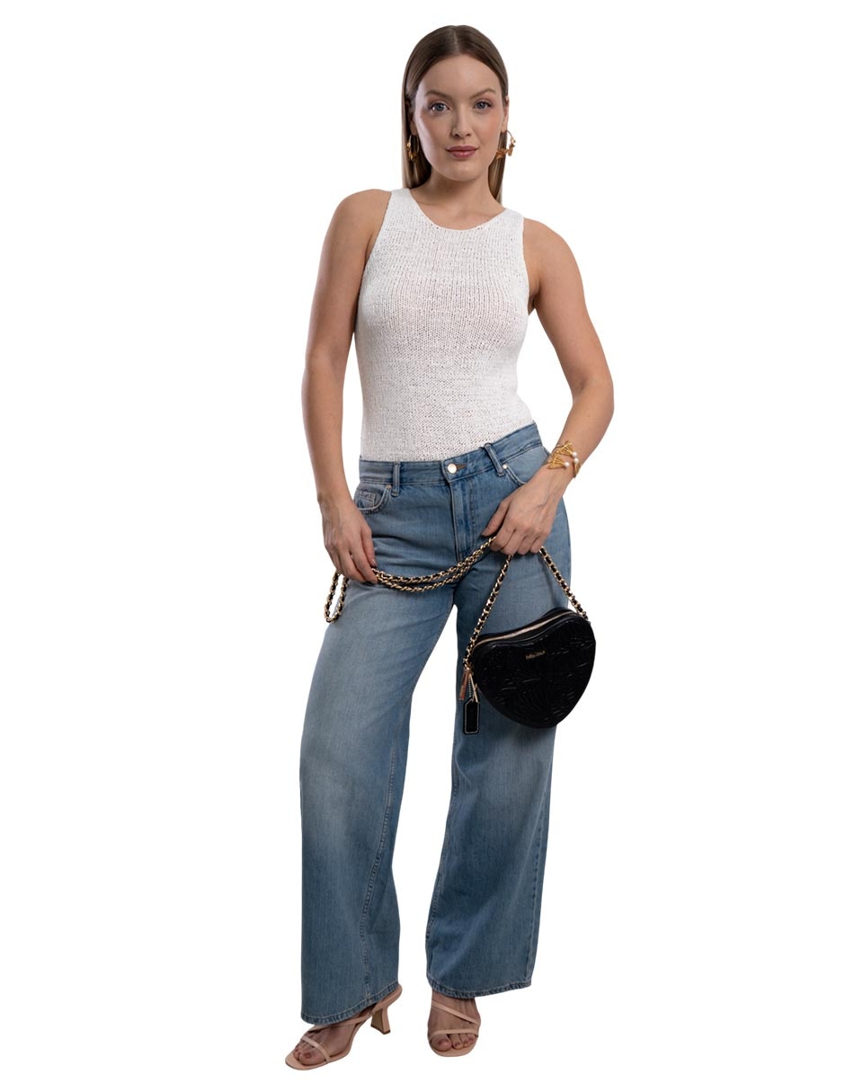 Bolsa crossbody Grabado Mariposa de piel para mujer 5
