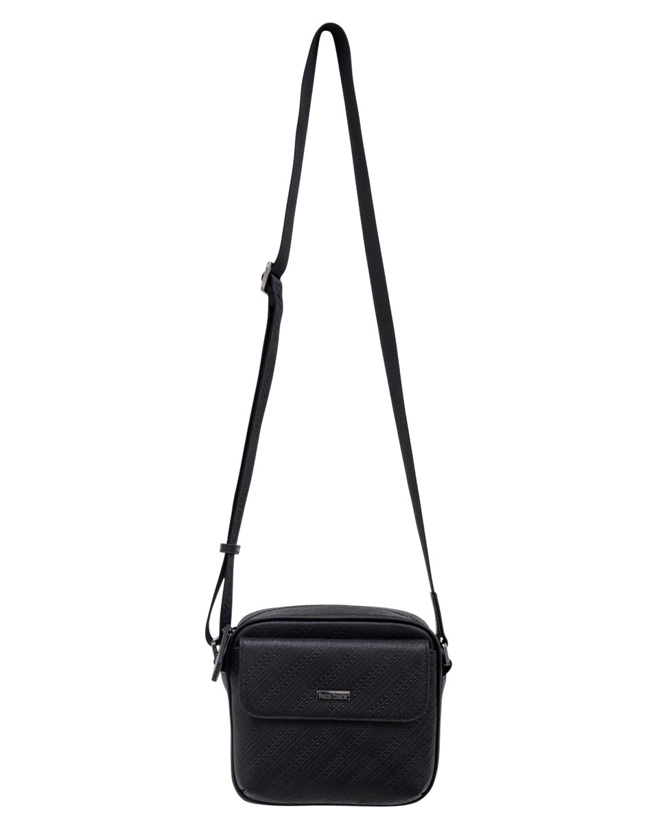 Bolsa messenger grabado Grecas Prehispánicas de piel para mujer 1