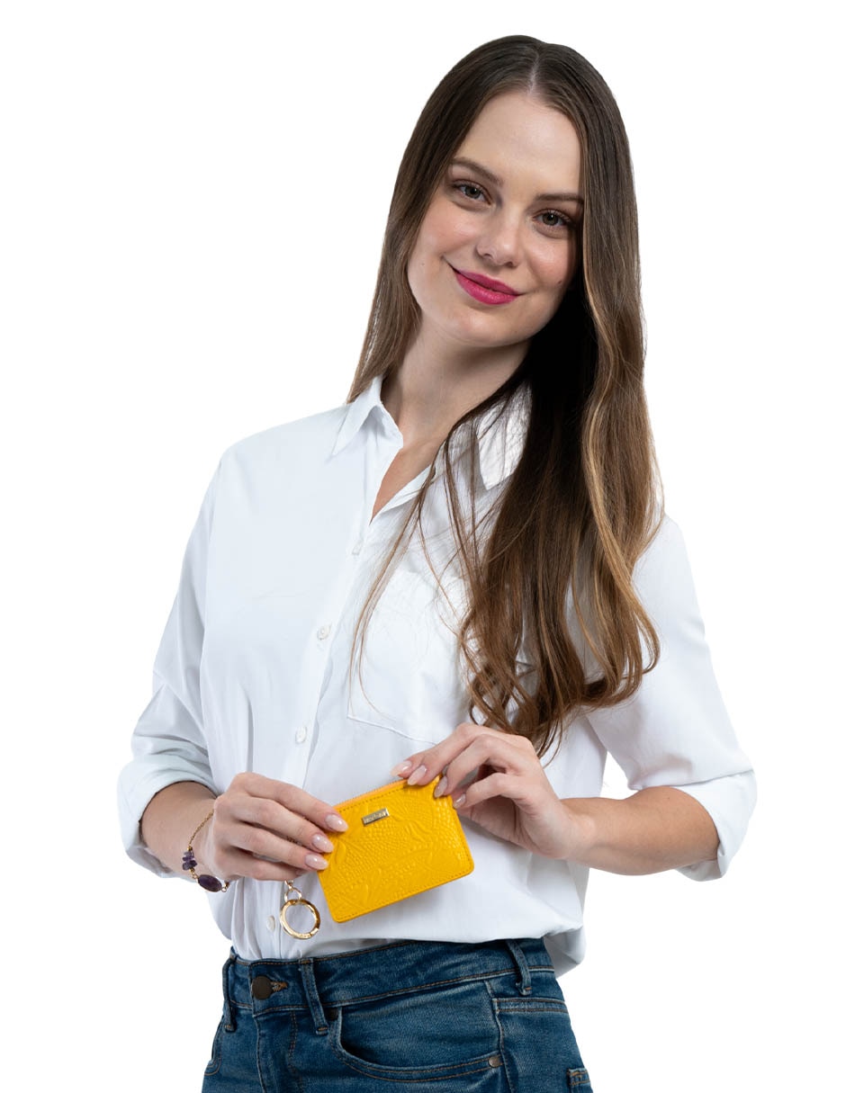 Tarjetero de piel Libélula para mujer 4