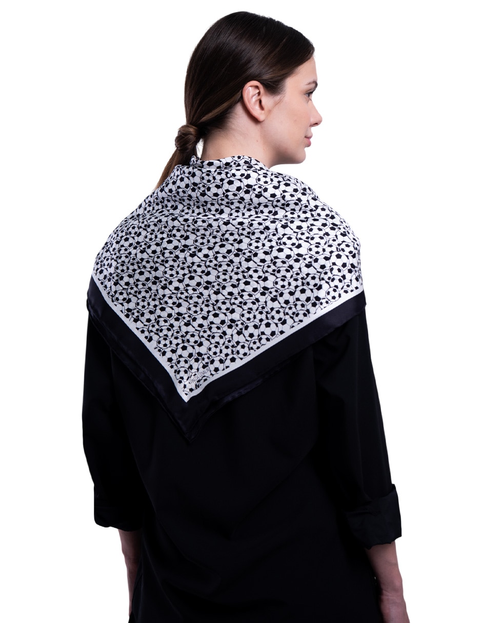 Mascada con estampado gráfico de seda para mujer 5