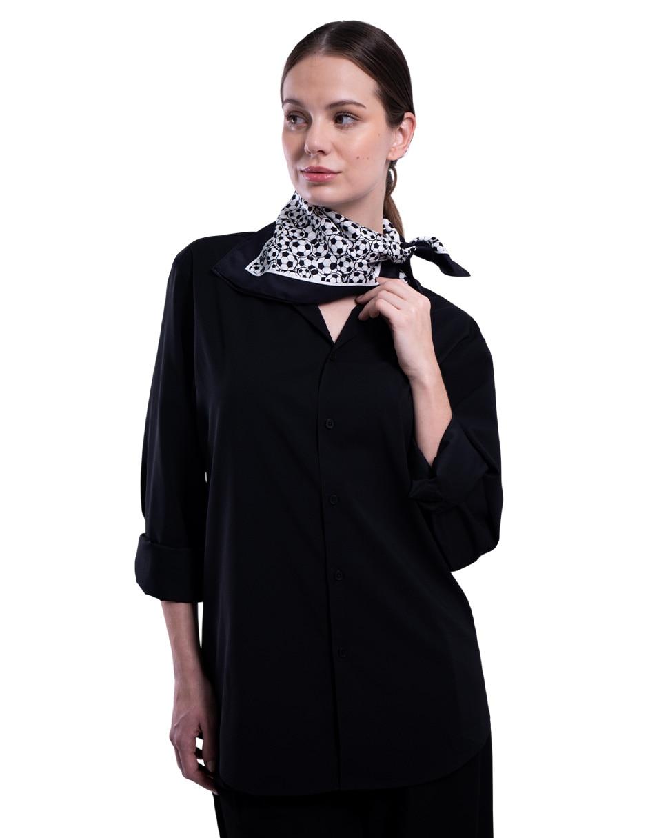Macada con estampado gráfico de seda para mujer 4