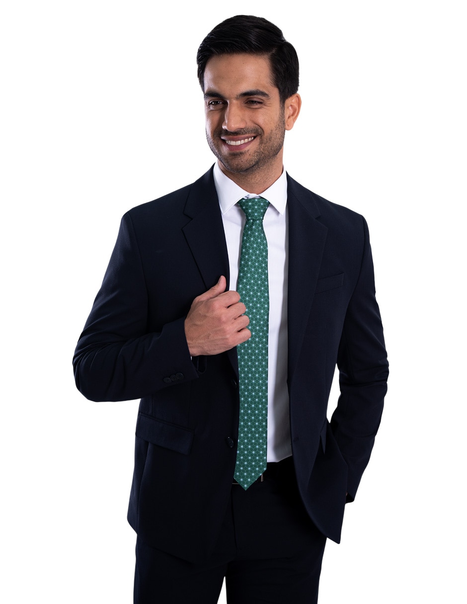Corbata regular de seda estampado gráfico para hombre 3