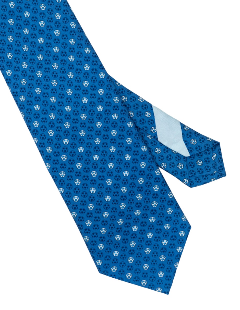Corbata regular de seda estampado gráfico para hombre