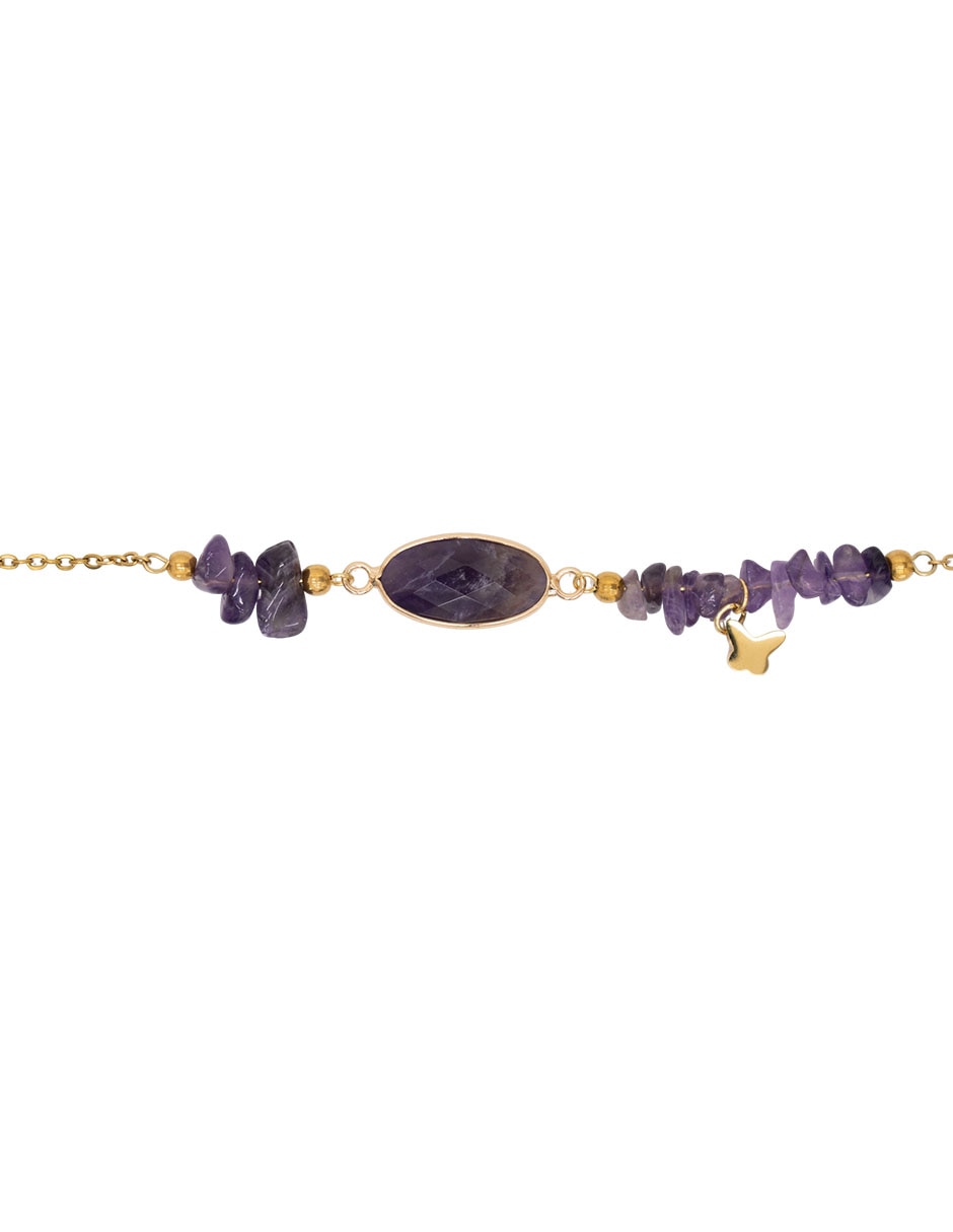 Pulsera amatista mariposa acabado mate 2