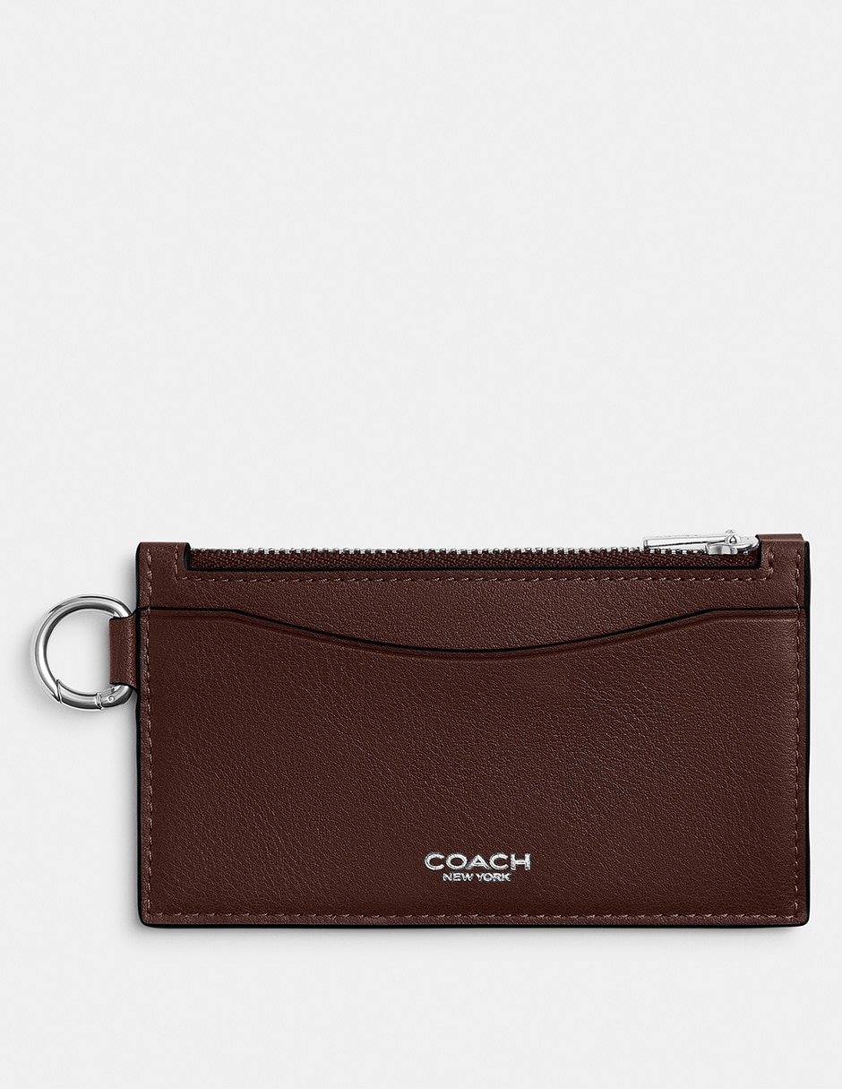 Tarjetero Coach de piel Zip Card Case para hombre