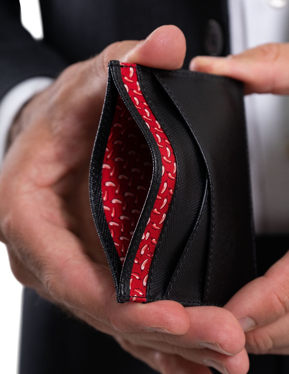 Tarjetero piel Chiles de México para hombre 3