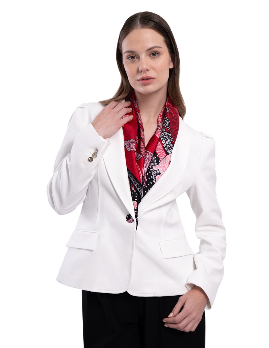Mascada con estampado gráfico de seda para mujer 1
