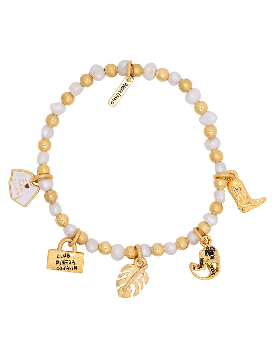 Pulsera con perla 24 K acabado chapa de oro 1