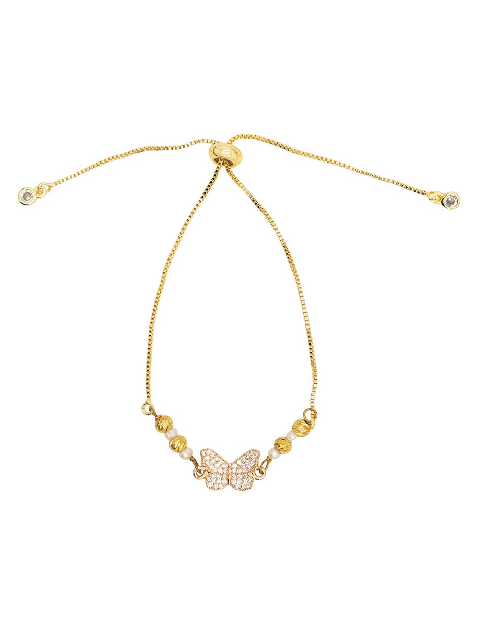 Pulsera de metal con cristal mariposa 1