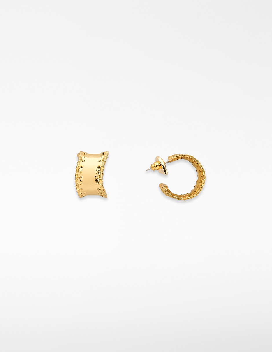 Aretes de aro con acabado brillante 1