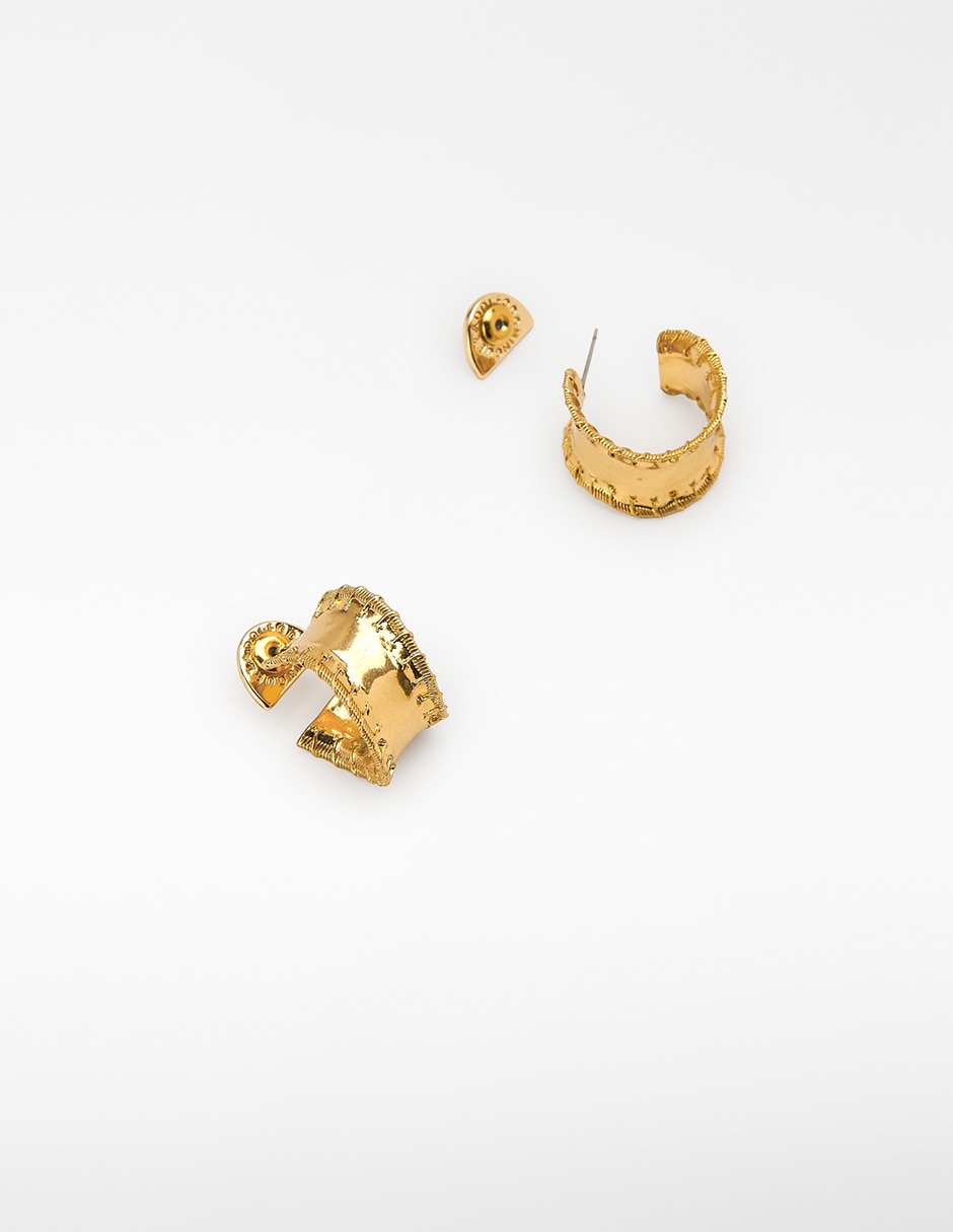 Aretes de aro con acabado brillante 2