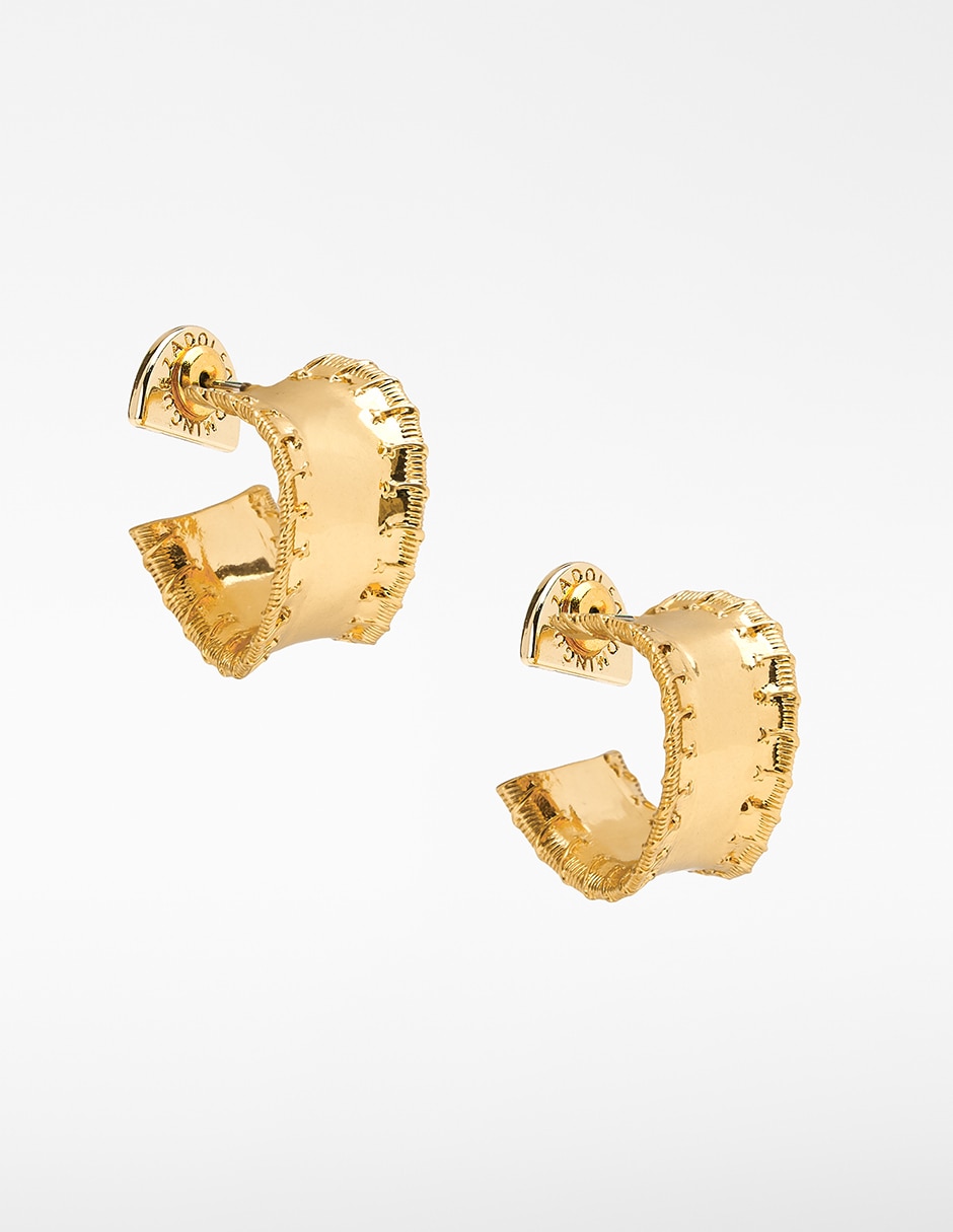 Aretes de aro con acabado brillante