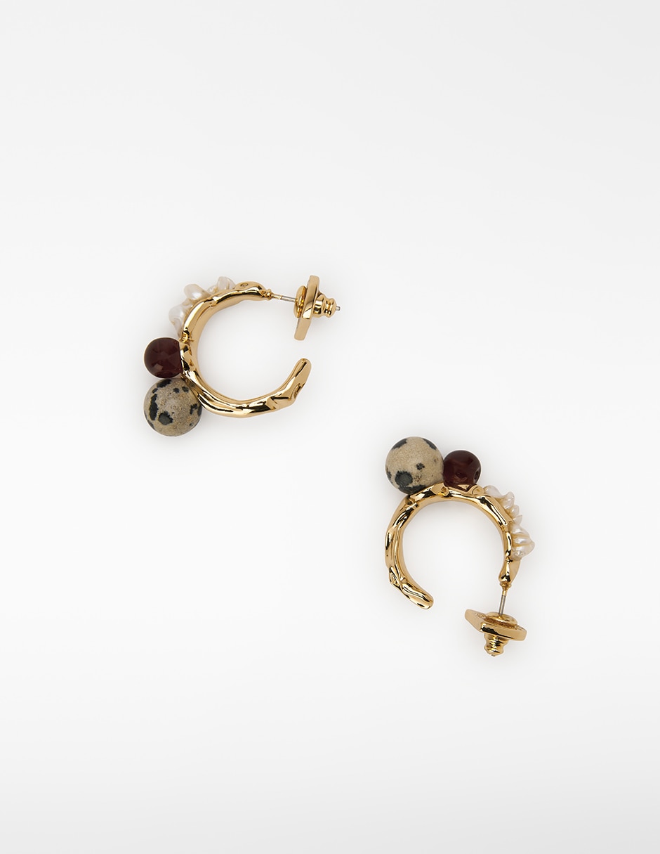 Aretes de aro con acabado brillante 2