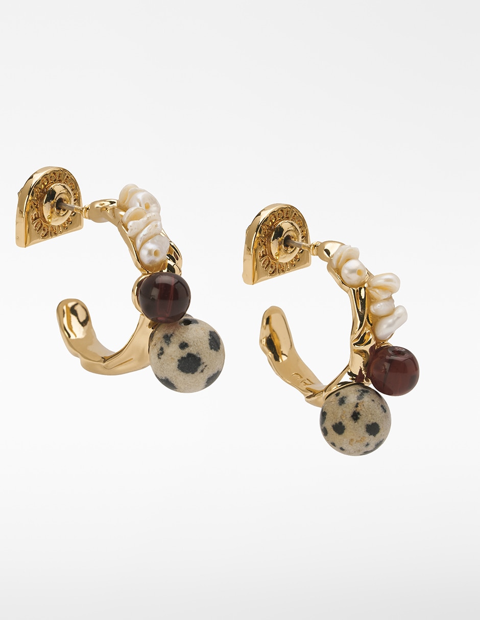 Aretes de aro con acabado brillante