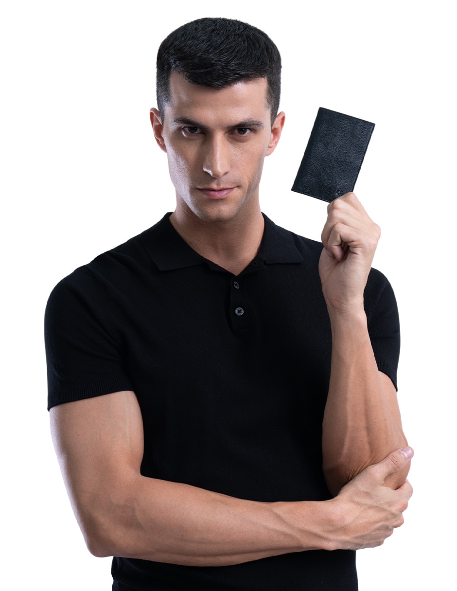 Tarjetero piel chapulines para hombre