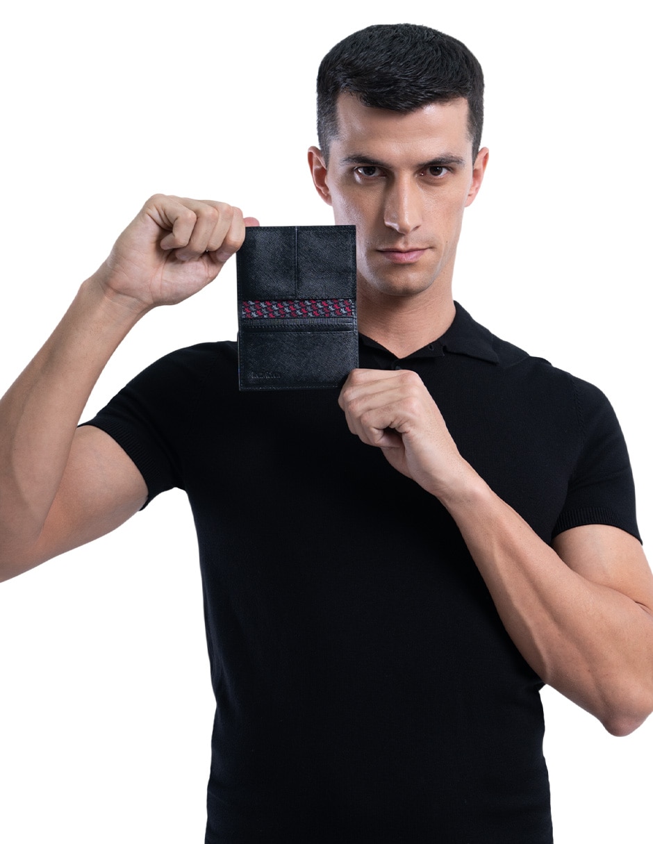 Tarjetero piel chapulines para hombre 6
