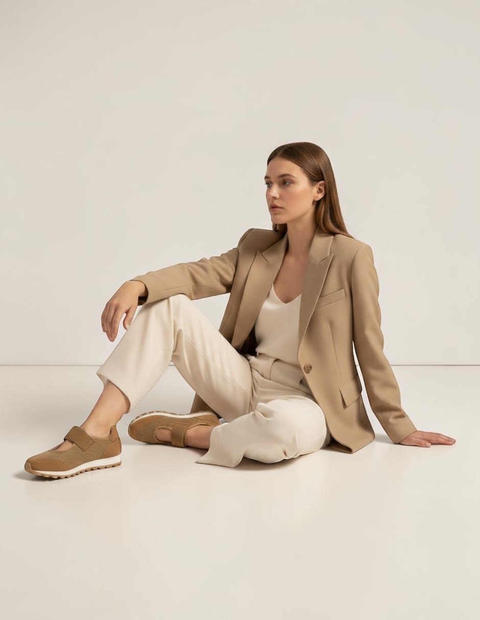 Tenis jade 08 camel para mujer 5