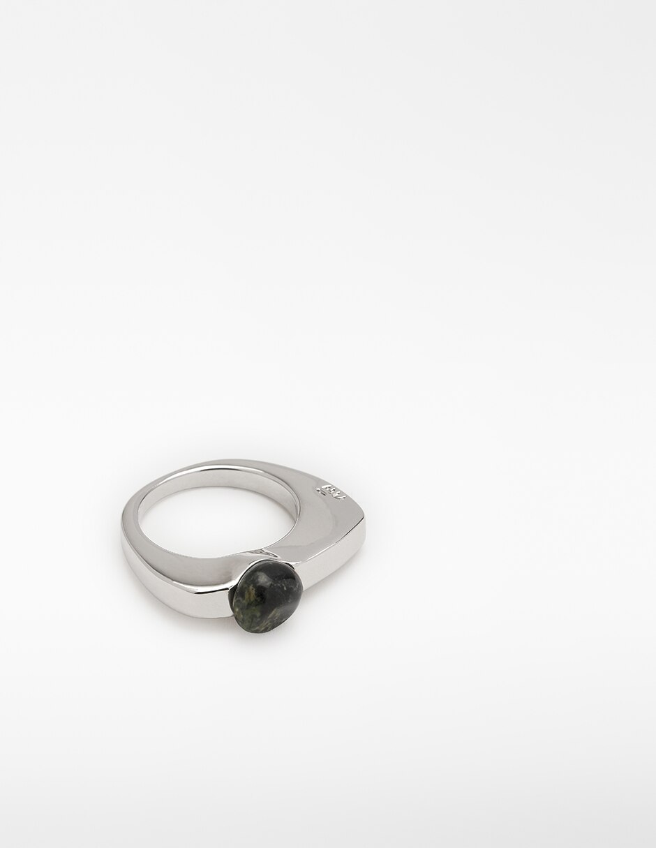 Anillo redondo plateado 2