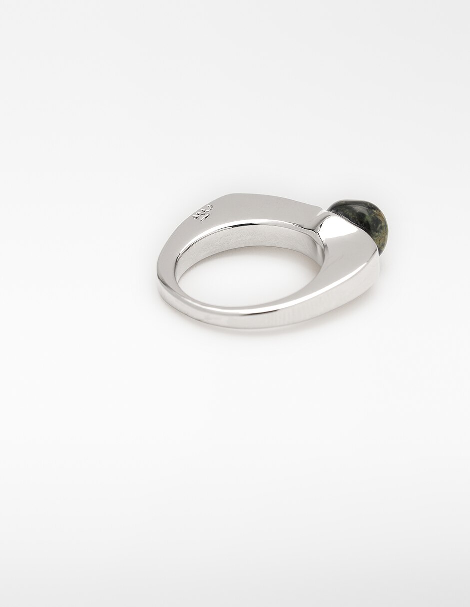 Anillo redondo plateado 3