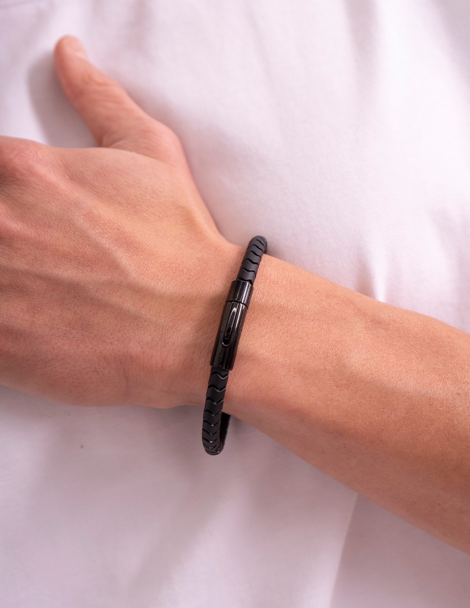Pulsera de hematita con serpiente acabado