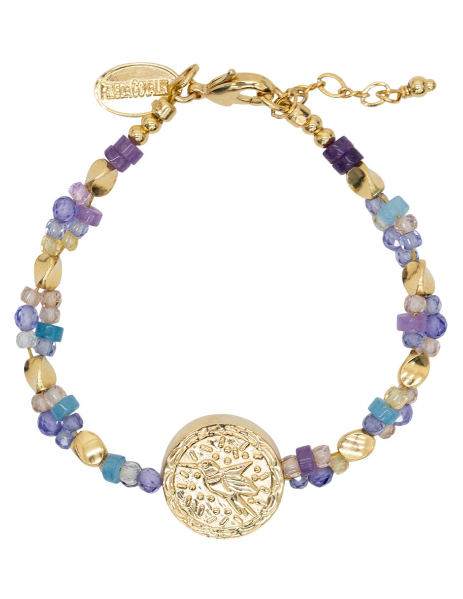 Pulsera joyería con amazonita 10 K colibrí