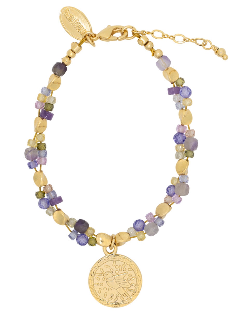 Pulsera joyería con amazonita 10 K colibrí