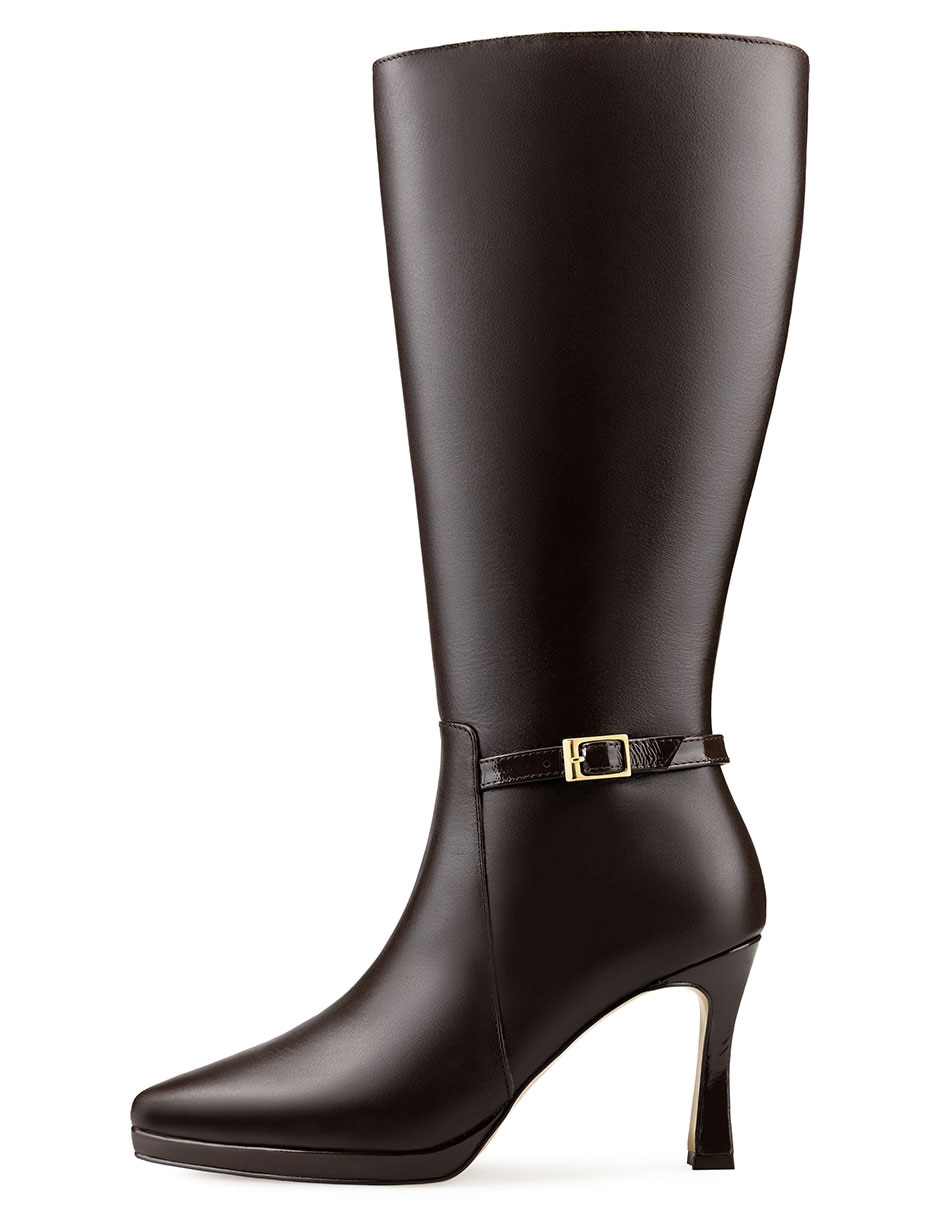 Bota abajo de la rodilla botas de piel para mujer Bota abajo de la rodilla botas de piel para mujer