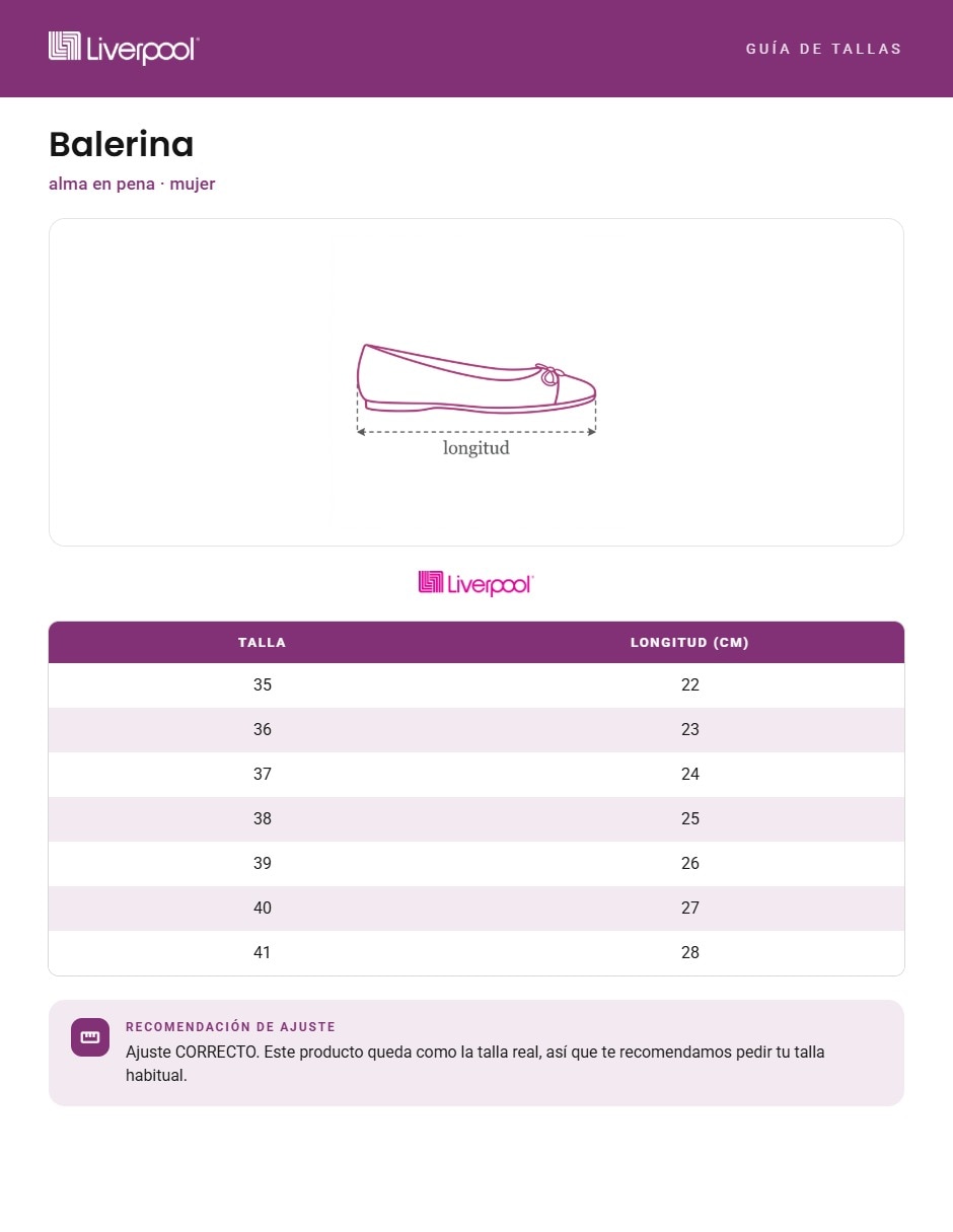 Balerina de piel para mujer