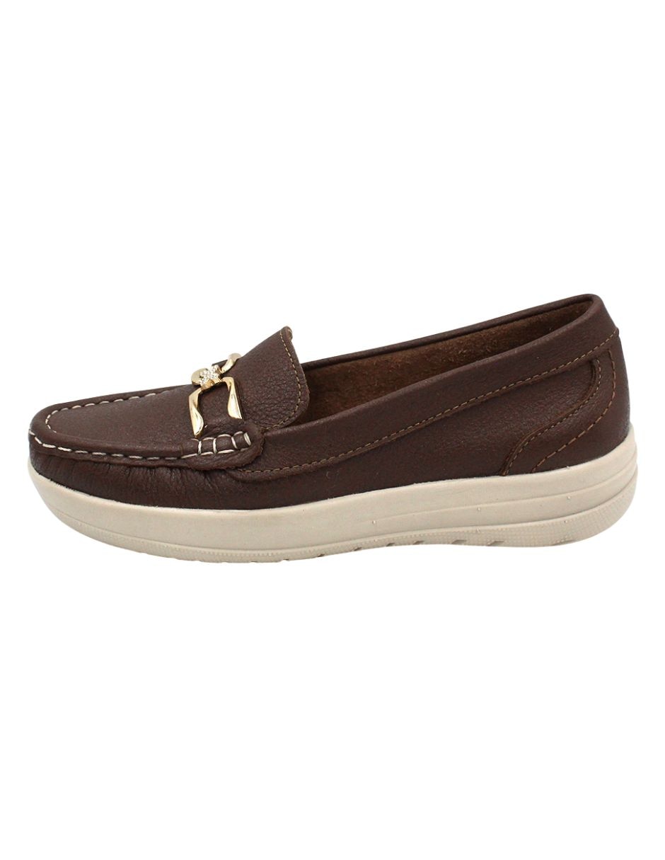 Mocasín sentíes de piel para mujer Mocasín sentíes de piel para mujer
