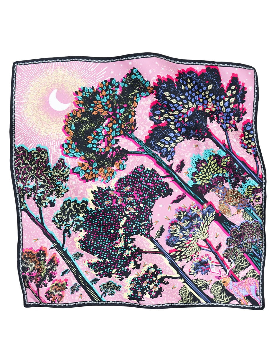 Mascada con estampado Gráfico de Seda para mujer 5