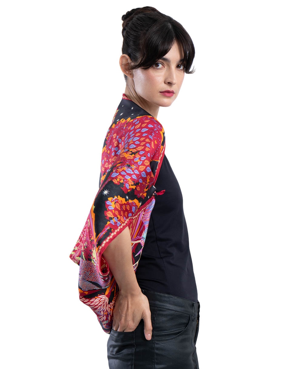 Mascada con estampado Gráfico de Seda para mujer 2