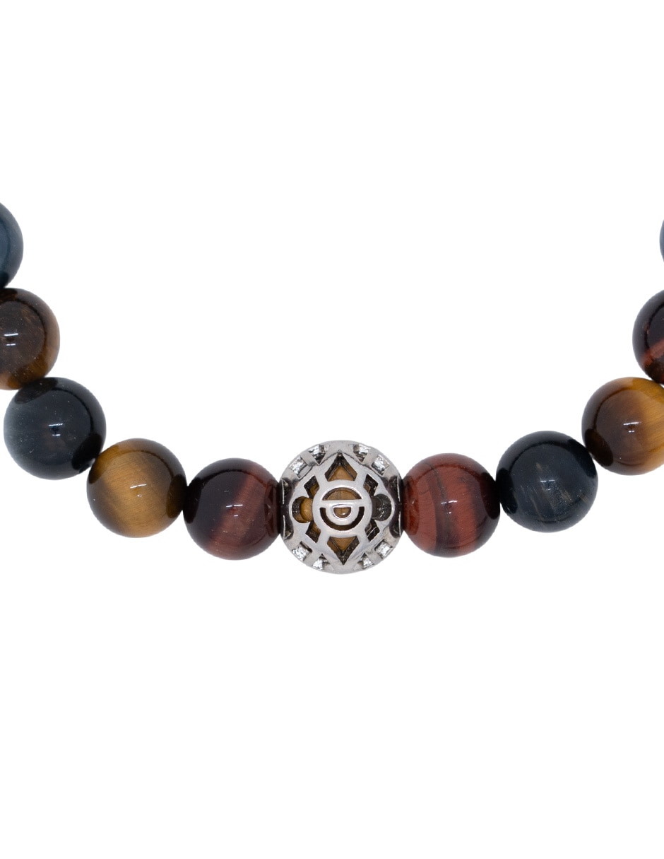 Pulsera de acero inoxidable con ojo de tigre ollin