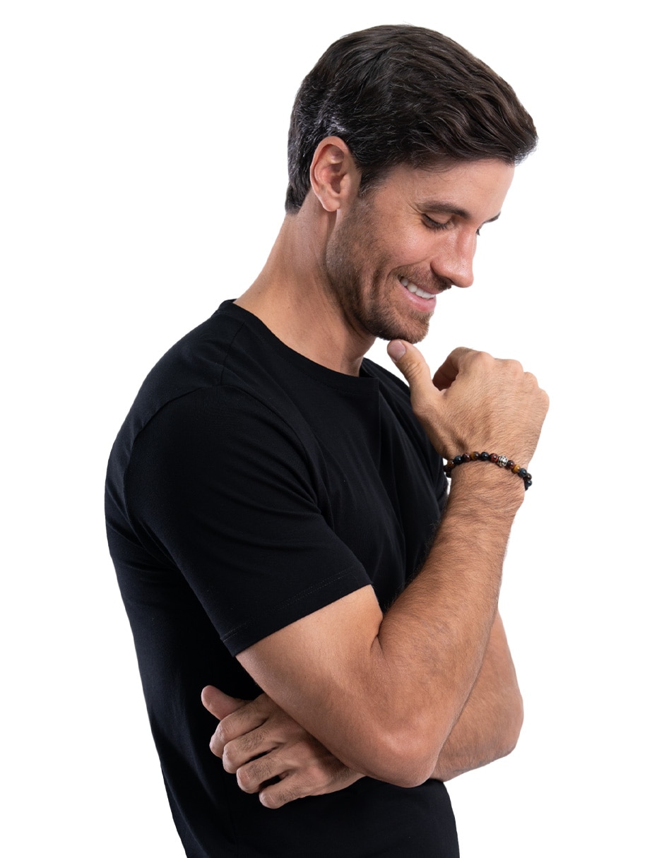 Pulsera de acero inoxidable con ojo de tigre ollin