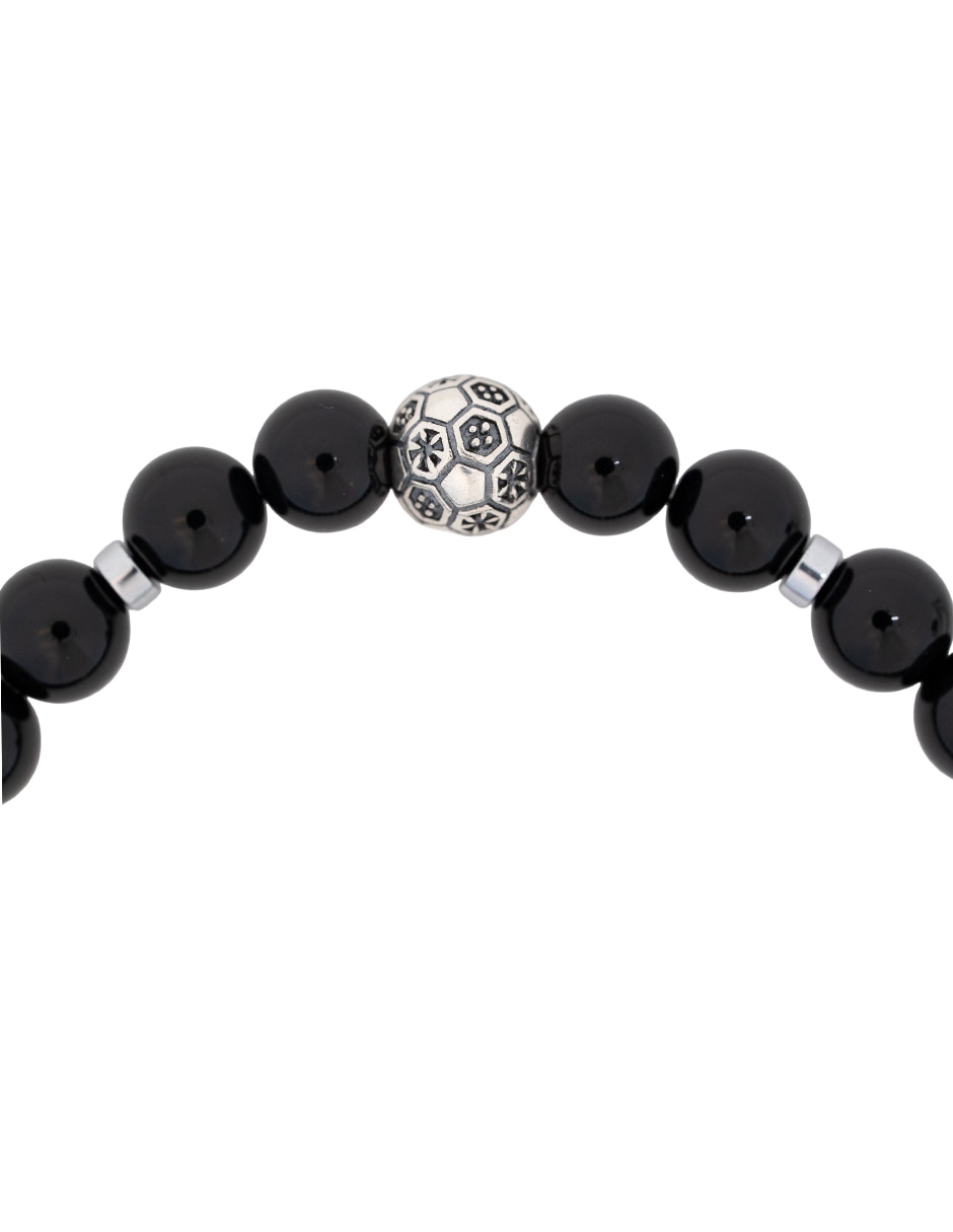 Pulsera de plata con ónix p 925 fútbol méxico