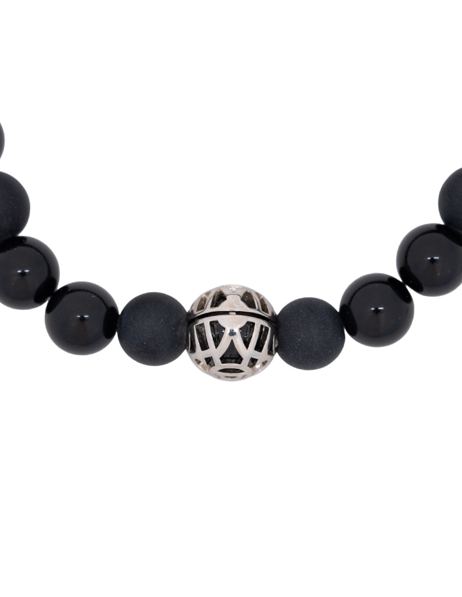 Pulsera de acero inoxidable con obsidiana ollin