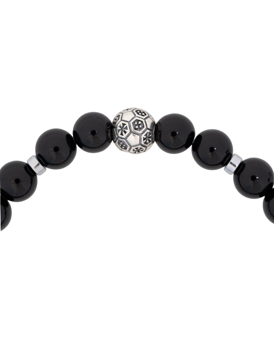 Pulsera de plata con ónix p 925 fútbol méxico