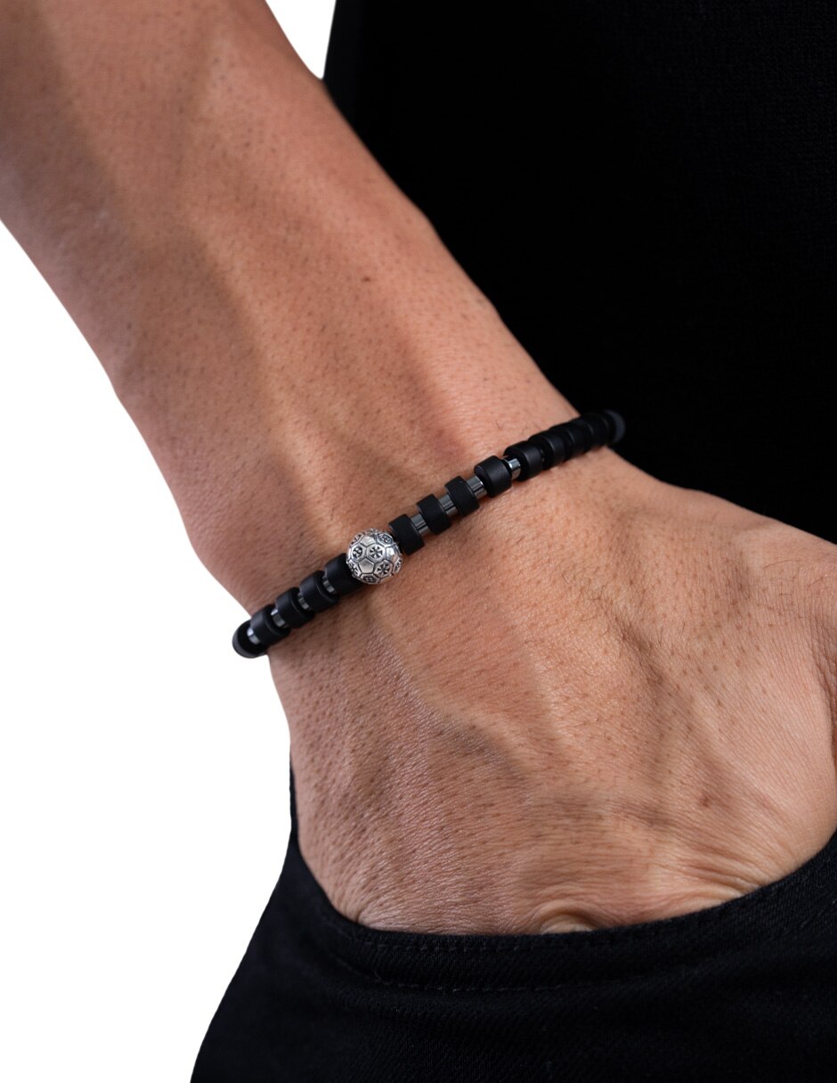 Pulsera de plata con sodalita p 925 fútbol méxico