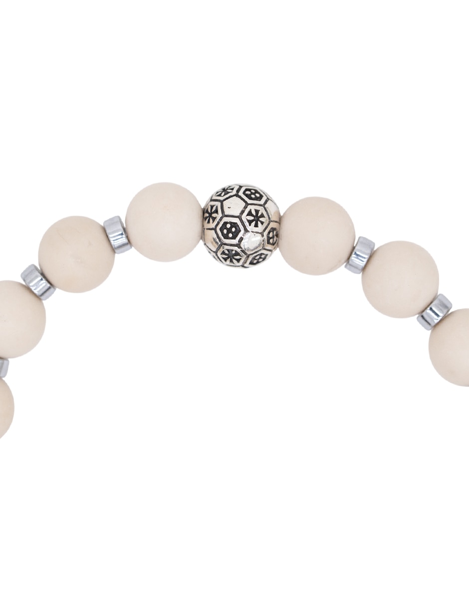 Pulsera de plata con hematita p 925 fútbol méxico