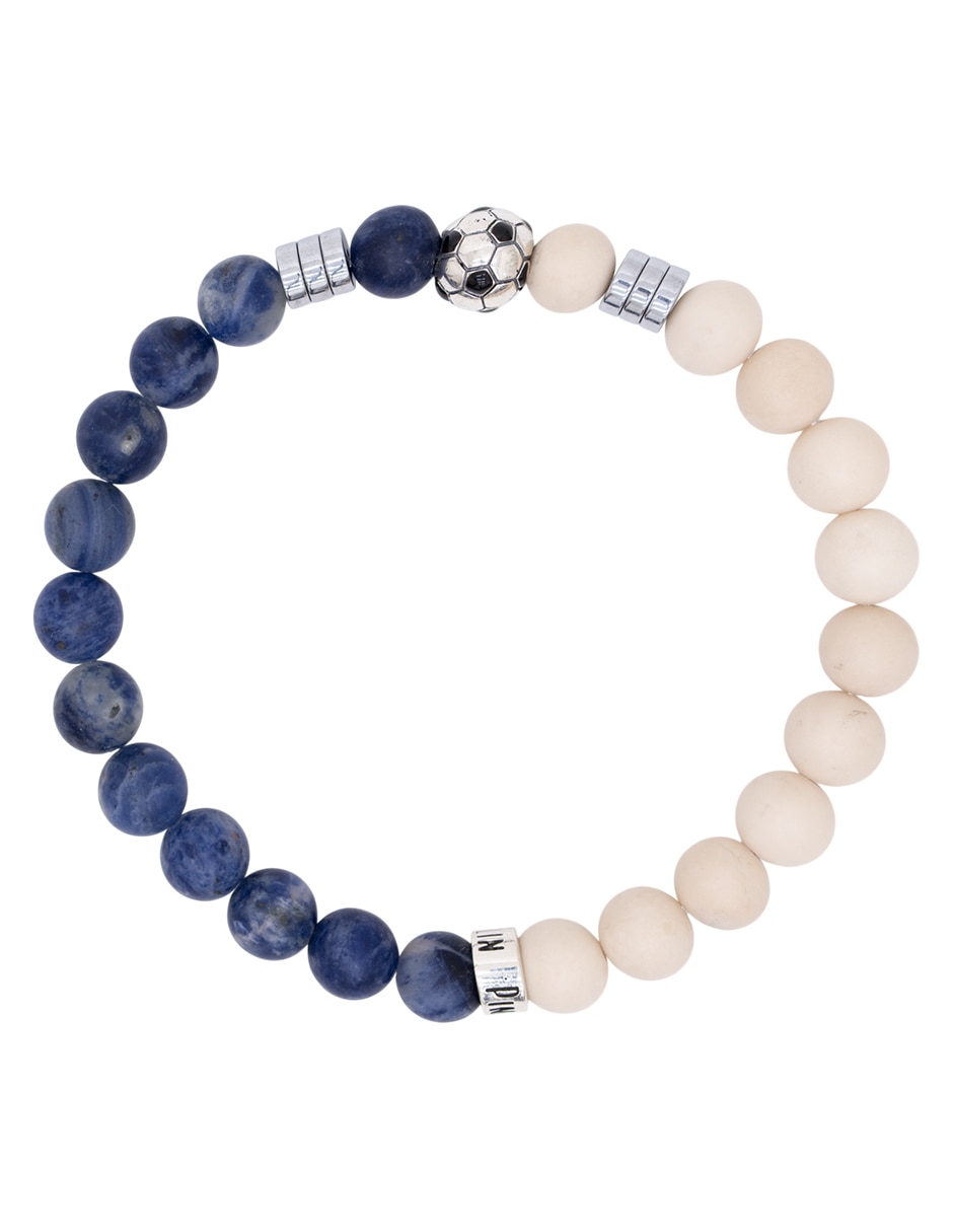 Pulsera de plata con sodalita p 925 fútbol méxico