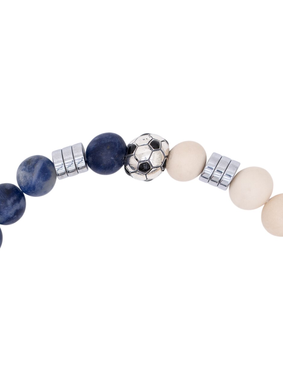 Pulsera de plata con sodalita p 925 fútbol méxico