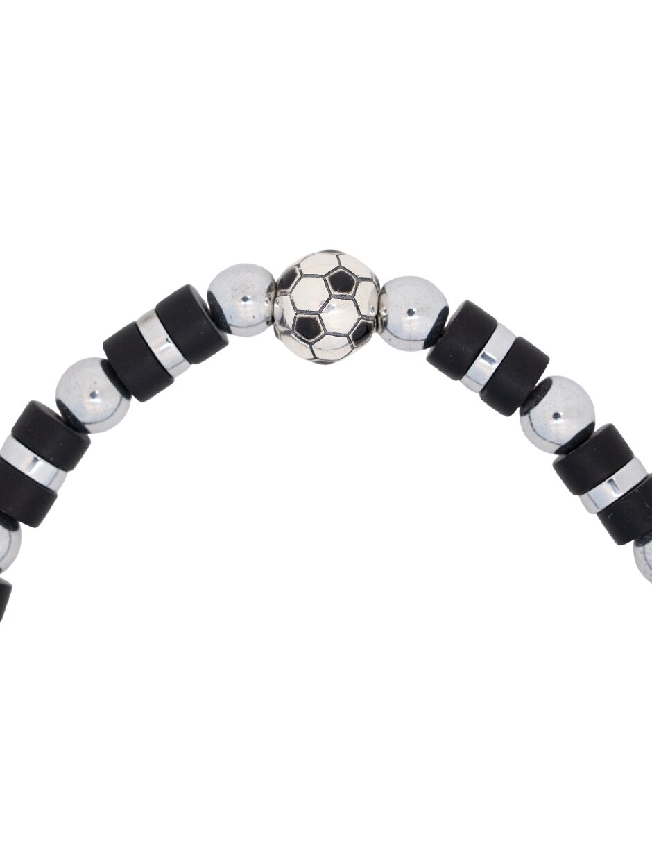 Pulsera de plata con hematita p 925 fútbol méxico