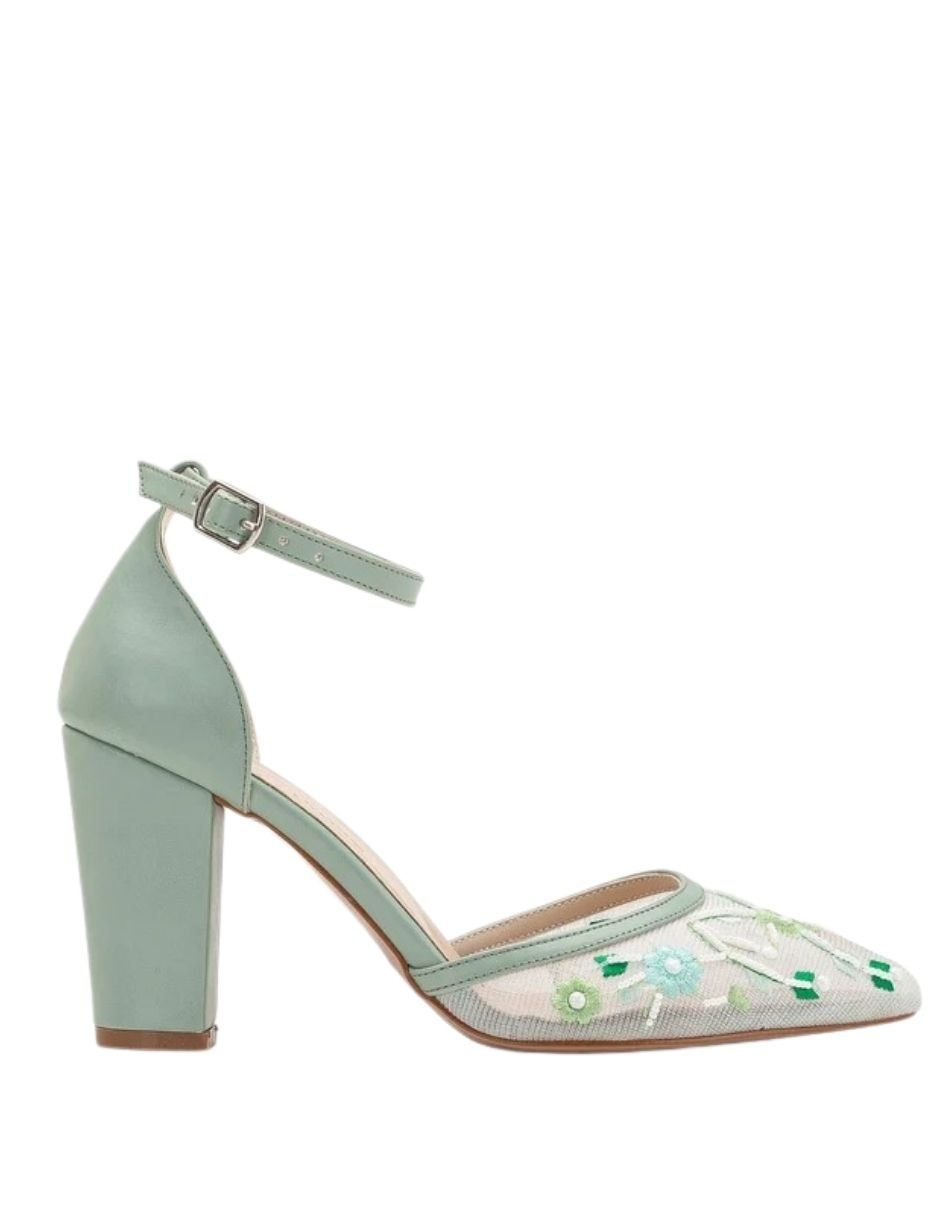 Zapato de tacón lorraine de piel para mujer