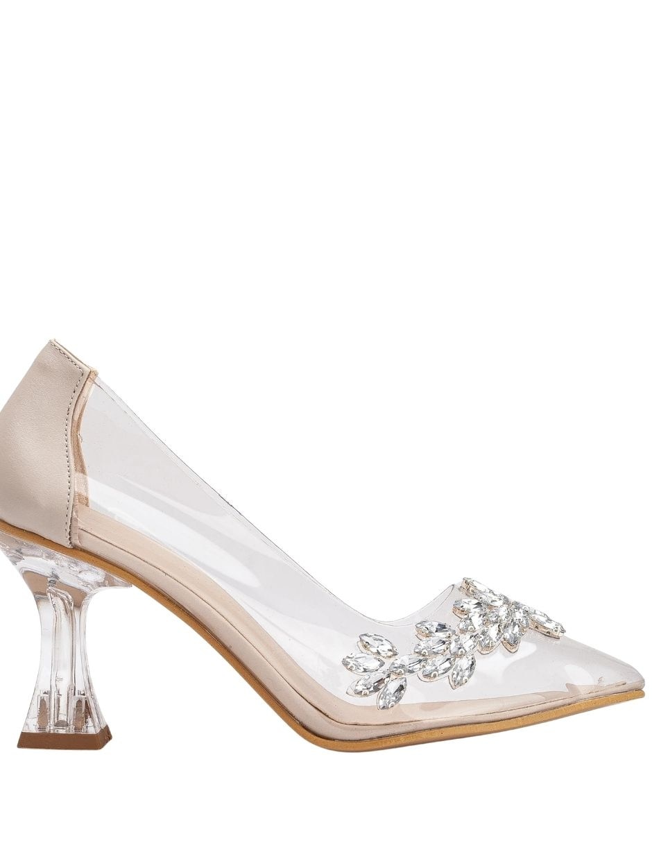 Zapato de tacón cinderella de piel para mujer