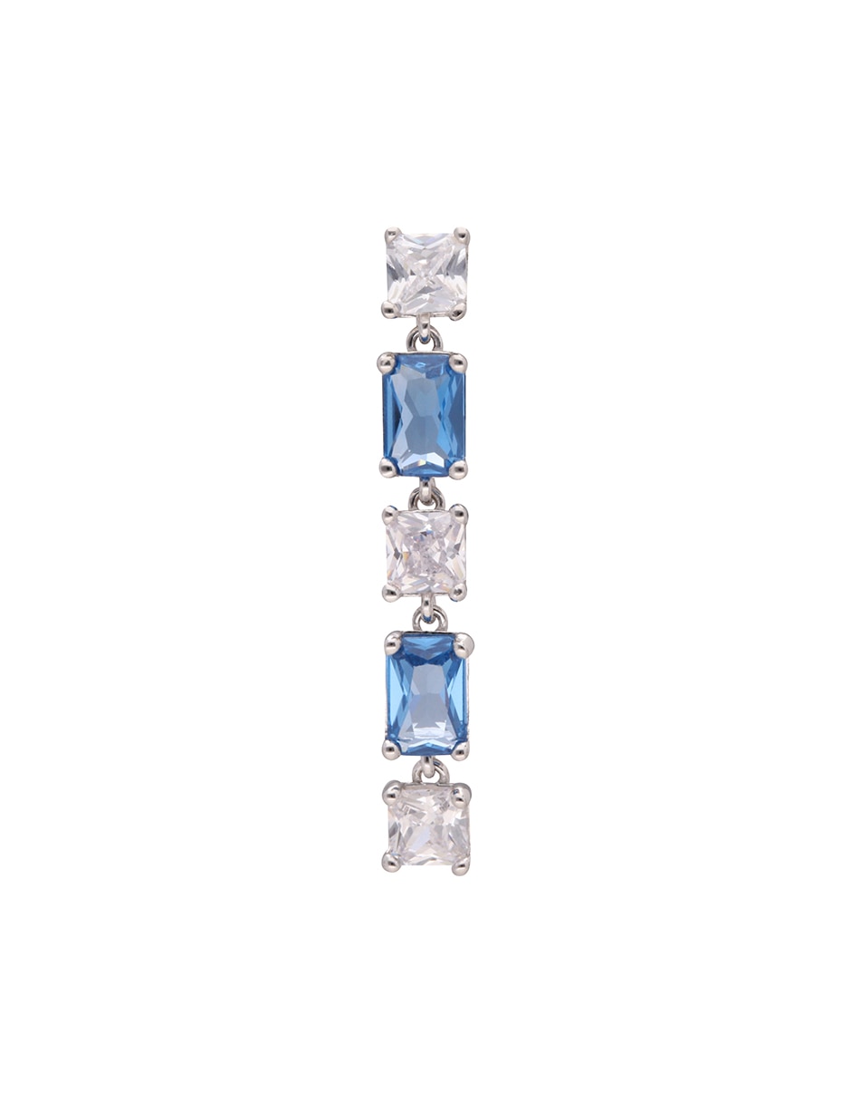 Arete fancy freedom blue de plata con acabado brillante circonita Arete fancy freedom blue de plata con acabado brillante circonita