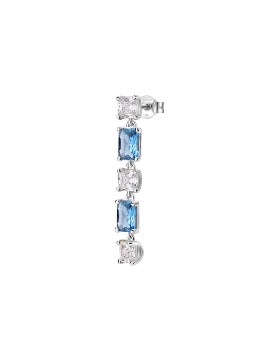 Arete fancy freedom blue de plata con acabado brillante circonita 4