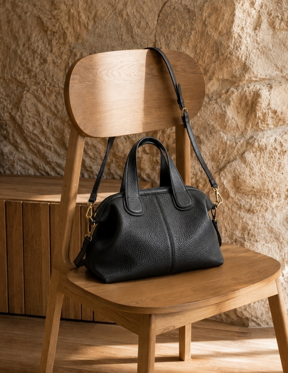 Bolsa satchel nómada de piel para mujer 8