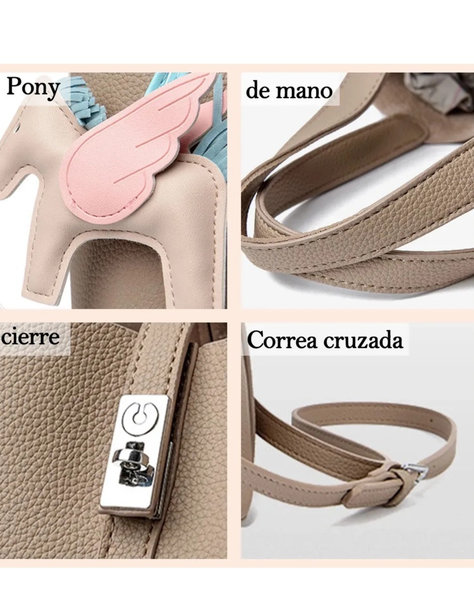 Set/Bolsa Bandolera Friends de Piel para (si aplica) Mujer 3